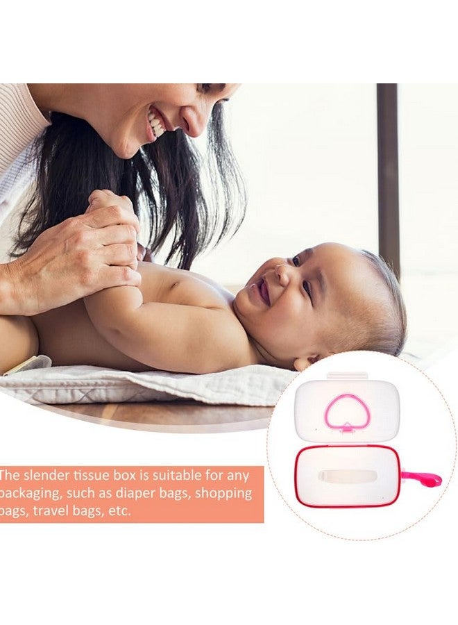 Healifty Baby Wipes Dispenser Wet Tissue Box Case Refillable Pouch Wipe Holders with Flip-Top for Diaper Bag Stroller Travel Backpack 8.66 X 5.31 X 1.37 in Pink - Image 5