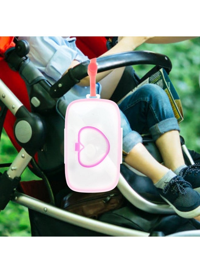 Healifty Baby Wipes Dispenser Wet Tissue Box Case Refillable Pouch Wipe Holders with Flip-Top for Diaper Bag Stroller Travel Backpack 8.66 X 5.31 X 1.37 in Pink - Image 2