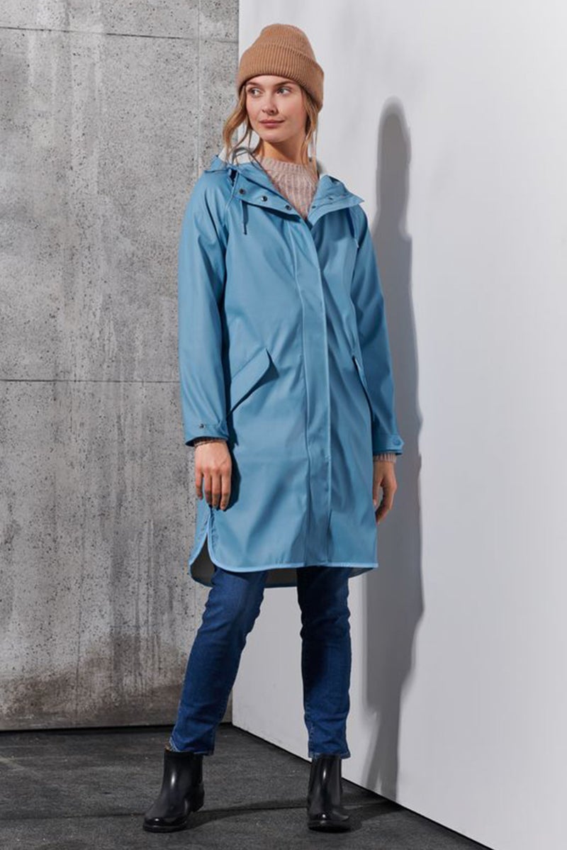 Tchibo Women Plain Raincoat, Blue  - Image 1