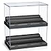 KKU Display Case for Minifigure Action Figures Blocks Acrylic Minifigure Display Case Box Storage with 3 Movable Steps Gift for Kids Adults Black 2 Pack - Image 4