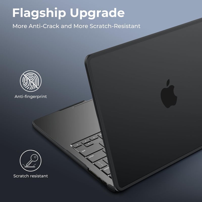 BlueSwan Hard Shell Case Compatible with MacBook Pro 14-inch M5 2025 A3434,2024-2021 M4 M3 M2 M1 Pro/Max,A3112 A3185 A3401 A2992 A2442,Anti-Cracking Anti-Fingerprint Soft TPU Bumper,Frosted Black - Image 5