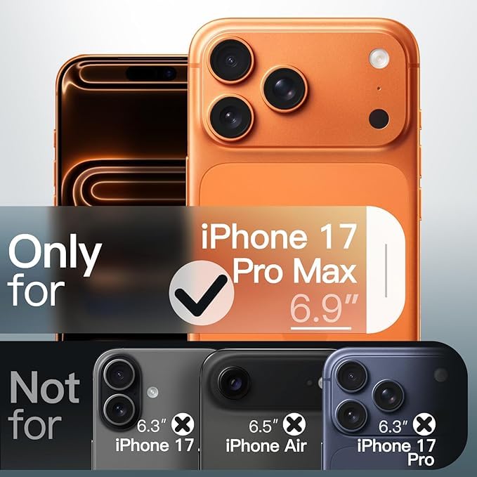 Elzzi Translucent Matte Kickstand Compatible with Mag-Safe Case for iPhone 17 Pro Max, Built-in Adjustable Camera Stand, Magnetic Mag-Safe Shockproof Phone Cover (Cosmic Orange) - Image 2
