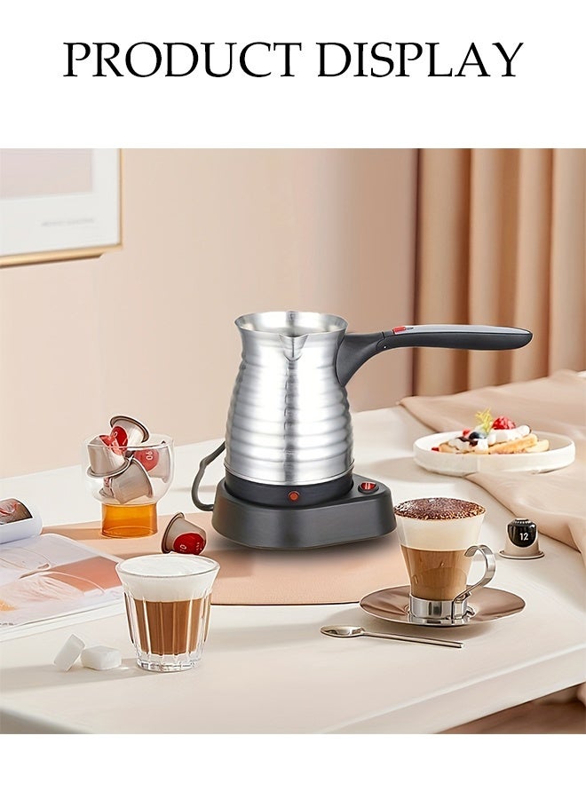 DUNISO صانعة القهوة التركية، صانعة قهوة كهربائية من الفولاذ المقاوم للصدأ، إبريق، حلزوني، مع جرة - قاعدة لاسلكية بزاوية 360 درجة مع مقبض قابل للإزالة | إيقاف تشغيل تلقائي - Image 4