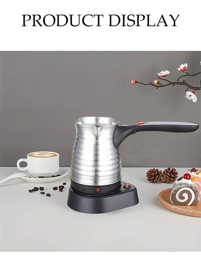 DUNISO صانعة القهوة التركية، صانعة قهوة كهربائية من الفولاذ المقاوم للصدأ، إبريق، حلزوني، مع جرة - قاعدة لاسلكية بزاوية 360 درجة مع مقبض قابل للإزالة | إيقاف تشغيل تلقائي - Image 5