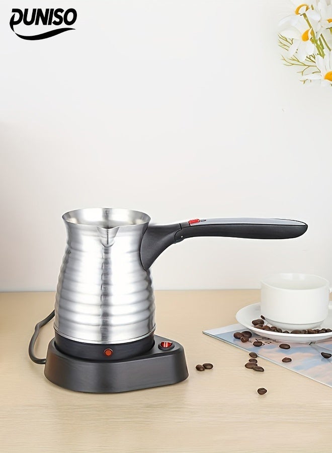 DUNISO صانعة القهوة التركية، صانعة قهوة كهربائية من الفولاذ المقاوم للصدأ، إبريق، حلزوني، مع جرة - قاعدة لاسلكية بزاوية 360 درجة مع مقبض قابل للإزالة | إيقاف تشغيل تلقائي - Image 1