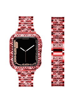 DEALELE Bands Compatible with Apple Watch Series 9/8 / 7 (41mm), Bling Rhinestone Diamond Metal Strap with Protective Case Cover Replacement for iWatch 41mm Women Men (41mm, Gold)  - Image 1