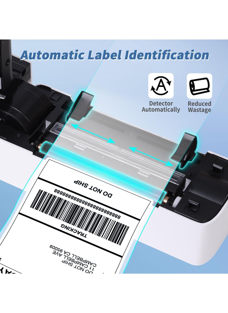 phomemo - 241-BT Bluetooth Thermal Label Printer, 4X6" Wireless Shipping Label Printer for Small Business, Label Printer for Shipping Packages, Compatible with iPhone, Android (White+Pale Blue) - Image 1