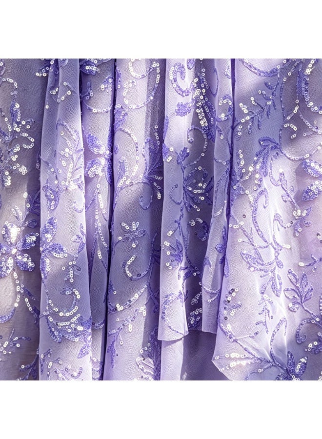 Purple Sequins Fabric 1 Yard Fabric Glitter Shimmer Fabric for Sewing Stretchy Fabric for Clothing Wedding Event Party Decoration - Image 3