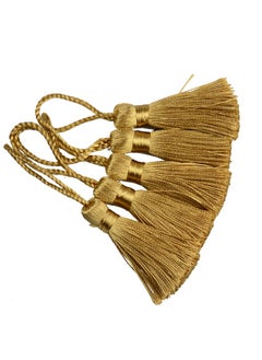 20Pcs 4.3 Inch Handmade Silky Floss Mini Tiny Craft Tassels With 2 Inch Cord Loop And Small Chinese Knot For Earrings Souvenir Bookmarks Diy Craft Accessory Tags (47Champagne)