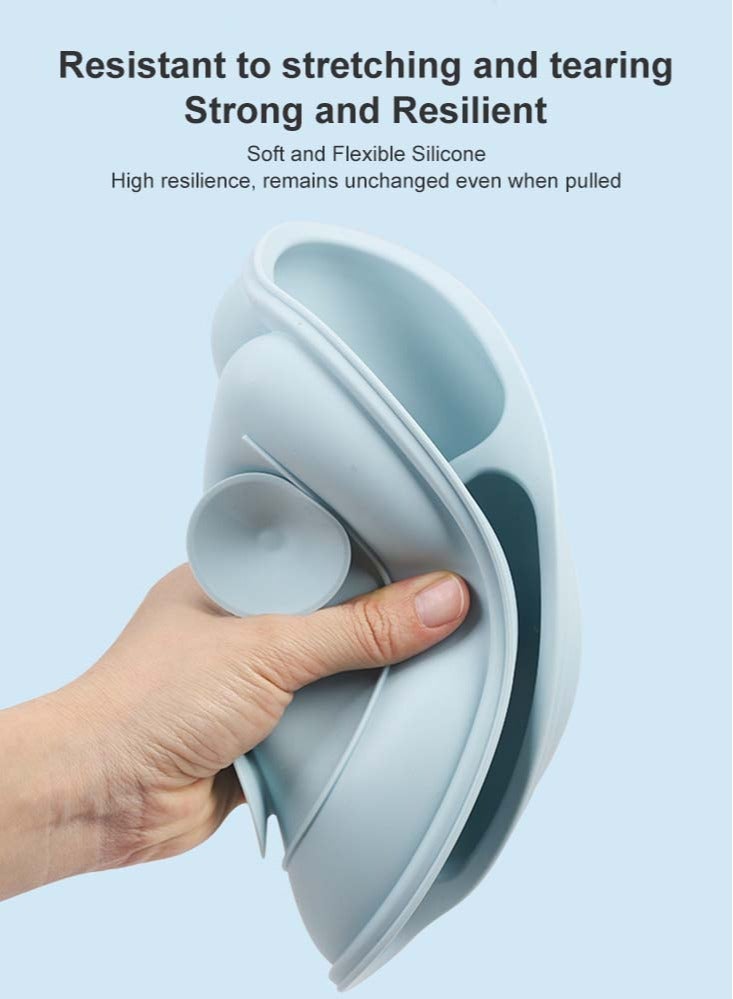 Perfii Complete 8-Pieces Silicone Baby Crockery Set, BPA Free Baby Tableware Set with Soft Silicone Bib and Utensils - Image 3