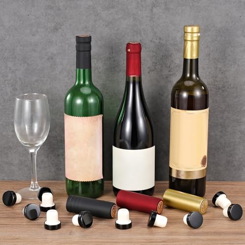 YINCL 30 Pcs Wine Sealer for Wine Bottles - Bottle Sealer for Cruise, Plastic Heat Shrink Cap & Polymer Stopper with Plastic Top - Image 4