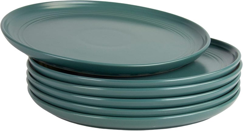 10 Strawberry Street Double Line 105 Dinner Plate Set of 6 Emerald Green - Image 2