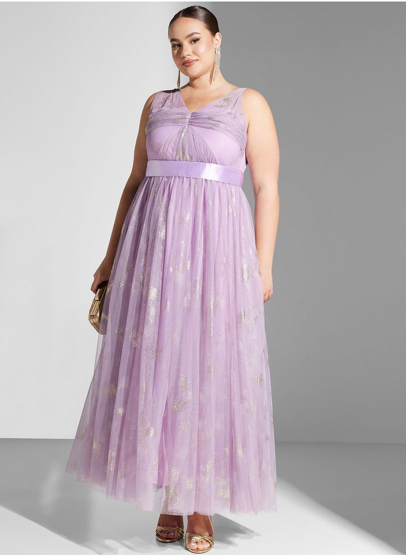 Ella Limited Curve - Sleeveless Printed Dress - Image 1