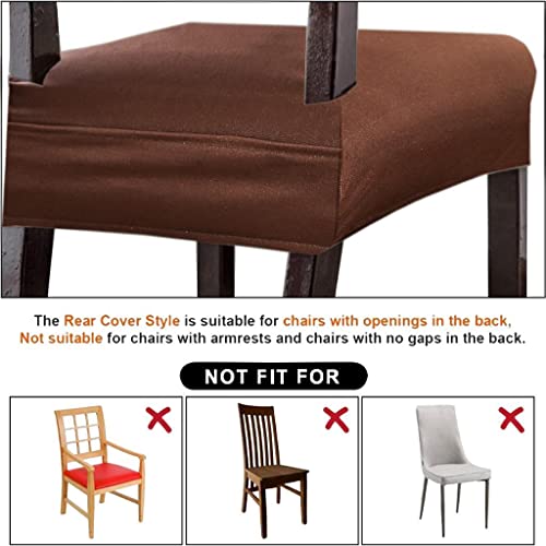 AMAZE ATTIRES Spandex Universal Size Dining Chair Seat Cover Set Of 6 Seater Pcs Are Easily Washable Strechable And Comfortable For Dining Room Home Decor Slip Cover (Brown) - Image 5
