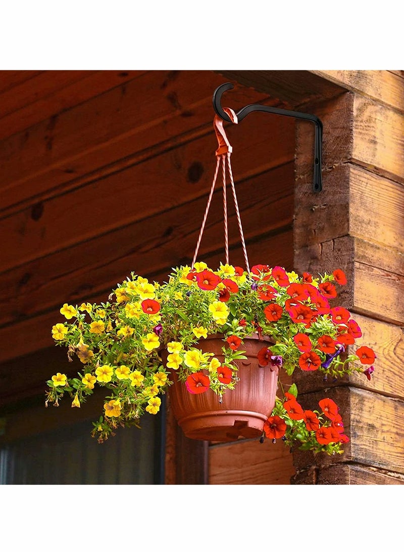 KASTWAVE Hanging Plant Hook, 6 Inch Metal Wall Hook Plant Hanger Bracket Shepherds Hook, for Hanging Bird Feeders, Wind Chimes, Flower Baskets, Lanterns, Outdoor Decoration Hooks (2 Pack, Black) - Image 5