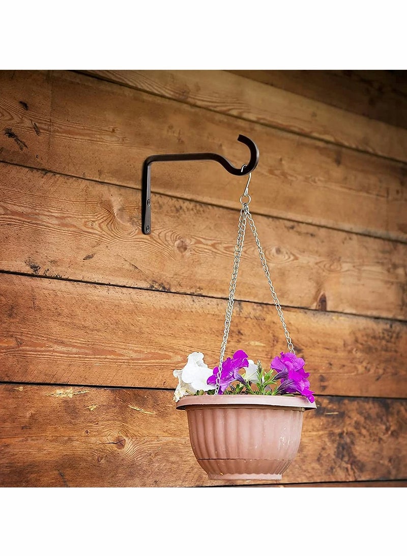 KASTWAVE Hanging Plant Hook, 6 Inch Metal Wall Hook Plant Hanger Bracket Shepherds Hook, for Hanging Bird Feeders, Wind Chimes, Flower Baskets, Lanterns, Outdoor Decoration Hooks (2 Pack, Black) - Image 4