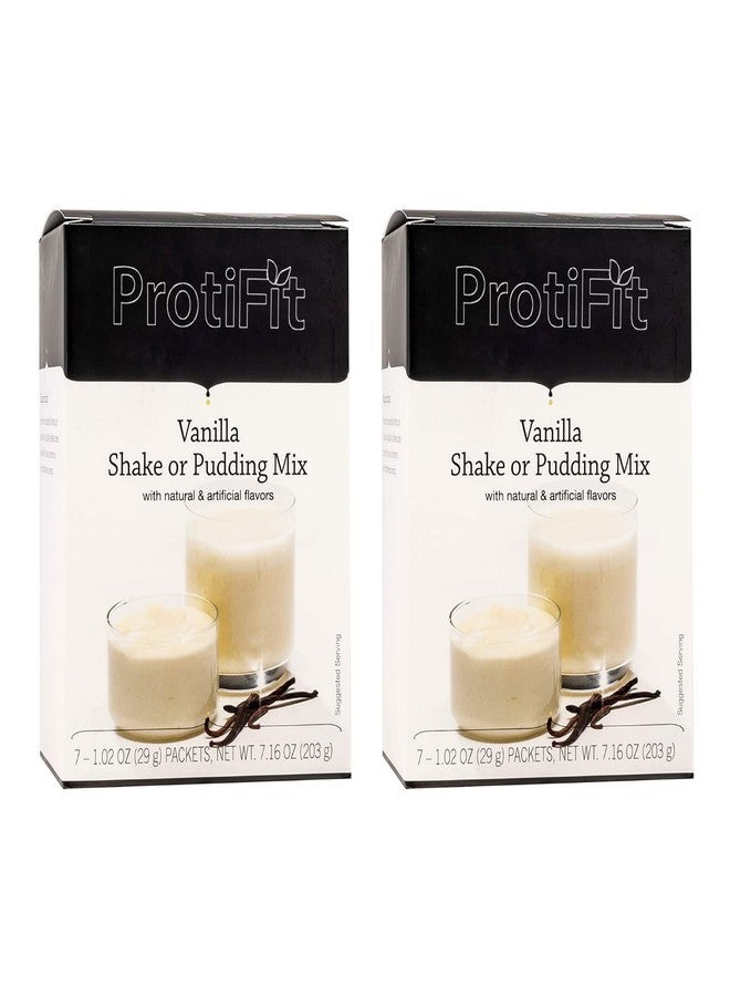 PROTIFIT - High Protein Vanilla Pudding & Shake Mix 2 Pack, 15g Protein, Low Calorie, Low Fat, Low Carb, Aspartame Free, Idea Protein Compatible, Meal Replacement, 7 Servings Per Box, (2 Pack) - Image 1