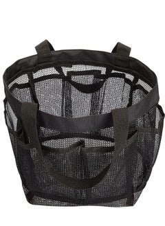 Y&D Shower Bag Dorm Mesh Caddy Tote 8 Pockets, Hanging Portable Toiletry for Men and Women, College Essentials Quick Dry Bath Organizer Dorms, Gym, Camp (Black)  - Image 5