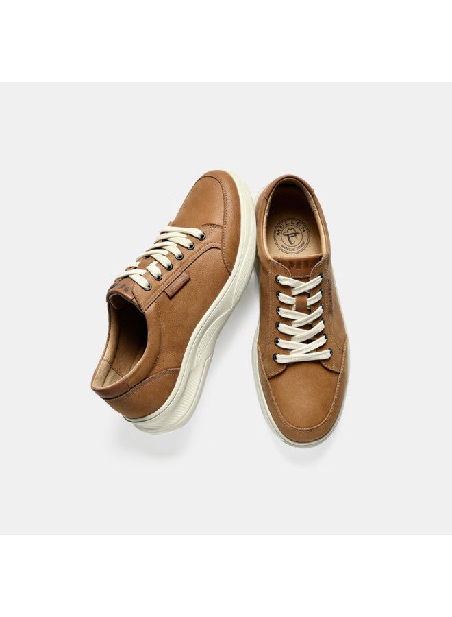 Mellen Lightweight Fashionable Comfortable Wear-resistant Leather Casual Shoes Myd67697 Light Brown Size 42 - Image 3