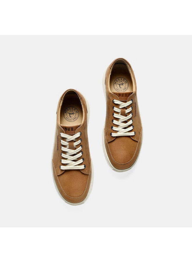 Mellen Lightweight Fashionable Comfortable Wear-resistant Leather Casual Shoes Myd67697 Light Brown Size 42 - Image 2