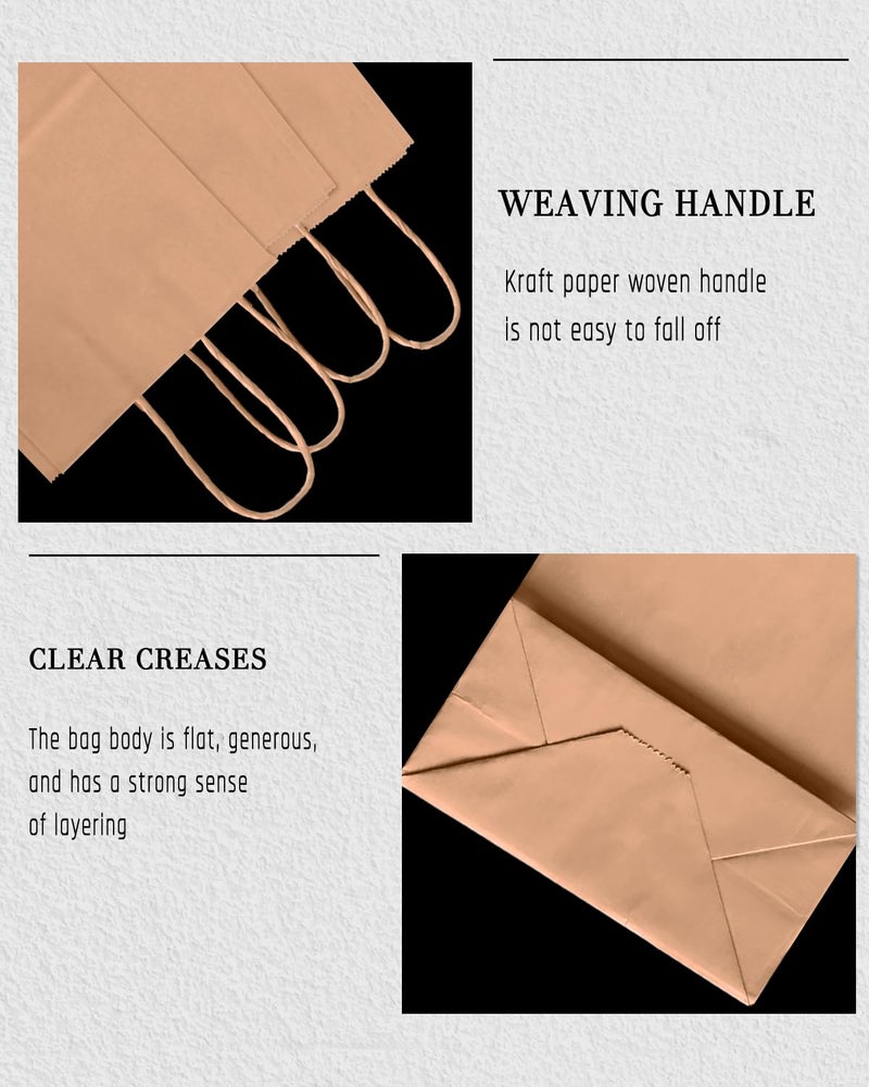 Bakepacker 26-Pack Small Size Gift Paper Bags with Handles Bulk 8.3"x6"x3.15" Brown Party Kraft Shopping Bags - Image 3