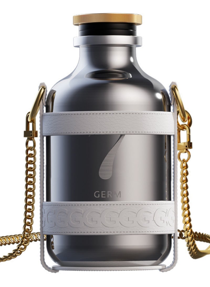 GERM Vacuum Bottle – Jet Black | 300ml Mini Insulated Stainless Steel Flask | Compact Travel Thermos | BPA-Free Leak-Proof Coffee Bottle | Keeps Hot & Cold for 12 Hours - Image 1