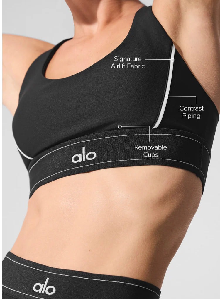ألو بدلة رياضية نسائية أنيقة مزودة بحمالة صدر مدمجة، بتصميم رياضي مريح، قابلة للتمدد في 4 اتجاهات - Image 5