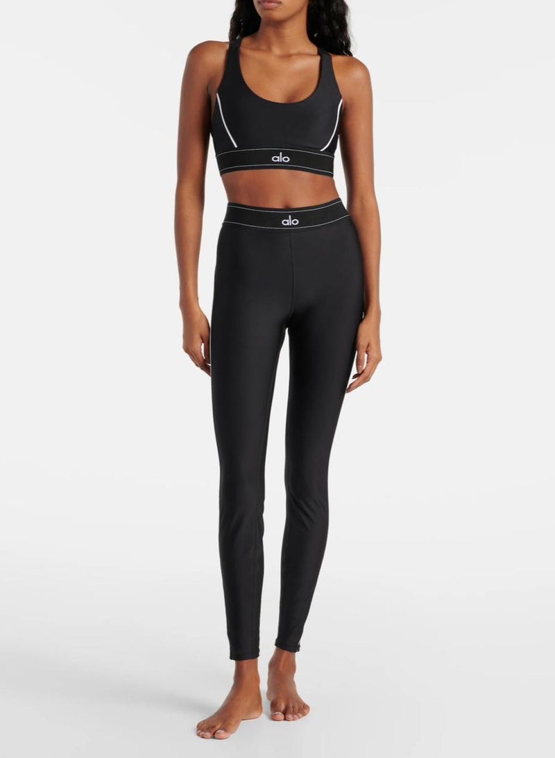 ألو بدلة رياضية نسائية أنيقة مزودة بحمالة صدر مدمجة، بتصميم رياضي مريح، قابلة للتمدد في 4 اتجاهات - Image 1