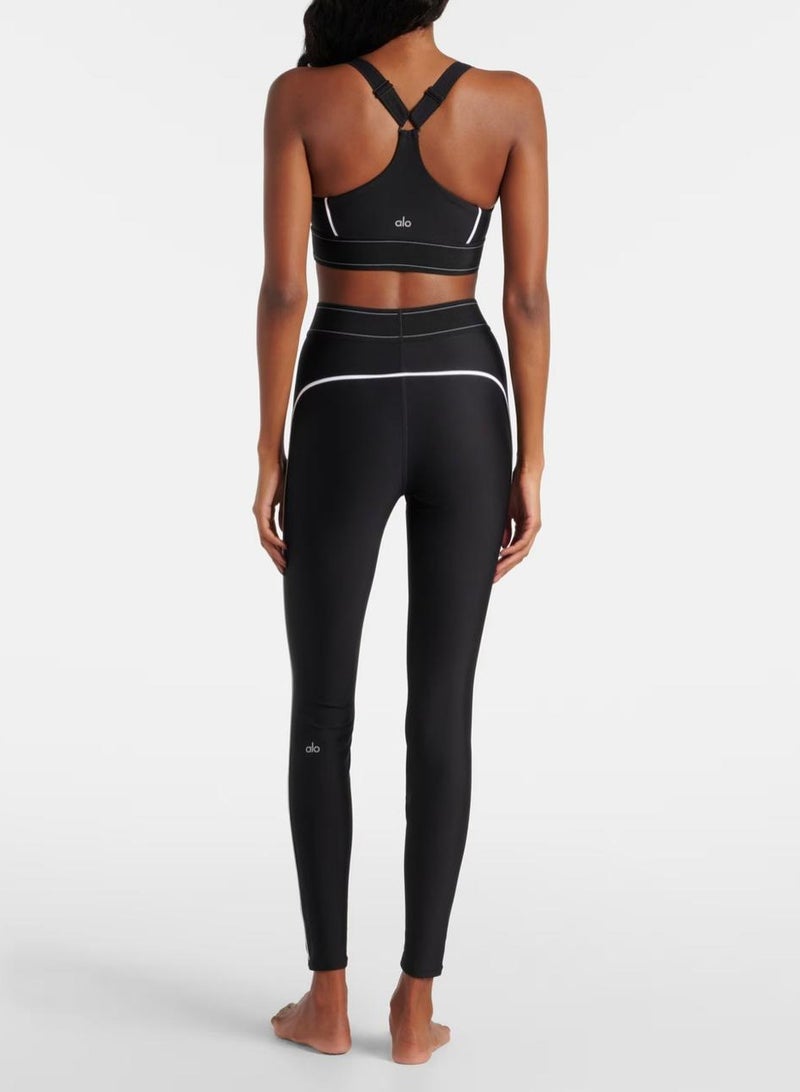 ألو بدلة رياضية نسائية أنيقة مزودة بحمالة صدر مدمجة، بتصميم رياضي مريح، قابلة للتمدد في 4 اتجاهات - Image 2