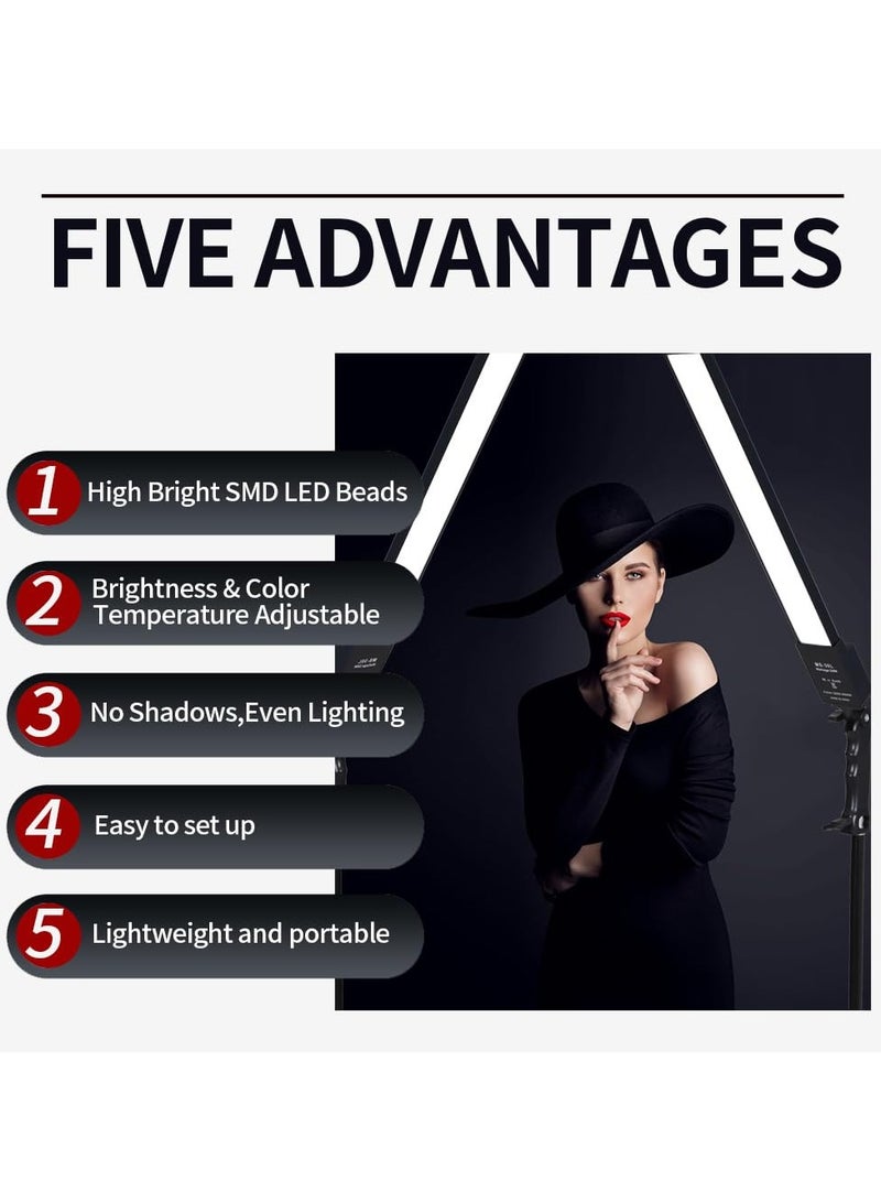 شو وو طقم إضاءة تصوير LED قابل للتعتيم من 3200 إلى 5500 كلفن مع حامل ثلاثي القوائم وحقيبة للكاميرا واستوديو الفيديو على YouTube ومنتجات الصور الشخصية والبث المباشر - Image 3