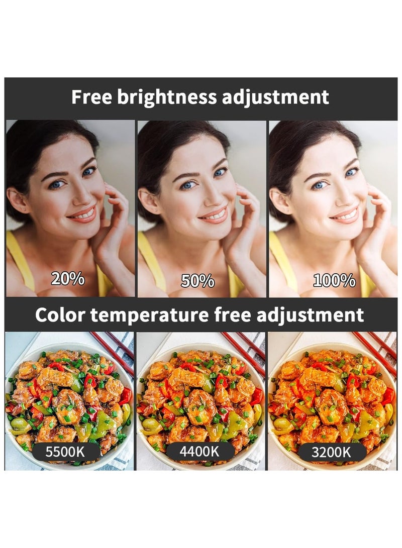 شو وو طقم إضاءة تصوير LED قابل للتعتيم من 3200 إلى 5500 كلفن مع حامل ثلاثي القوائم وحقيبة للكاميرا واستوديو الفيديو على YouTube ومنتجات الصور الشخصية والبث المباشر - Image 5