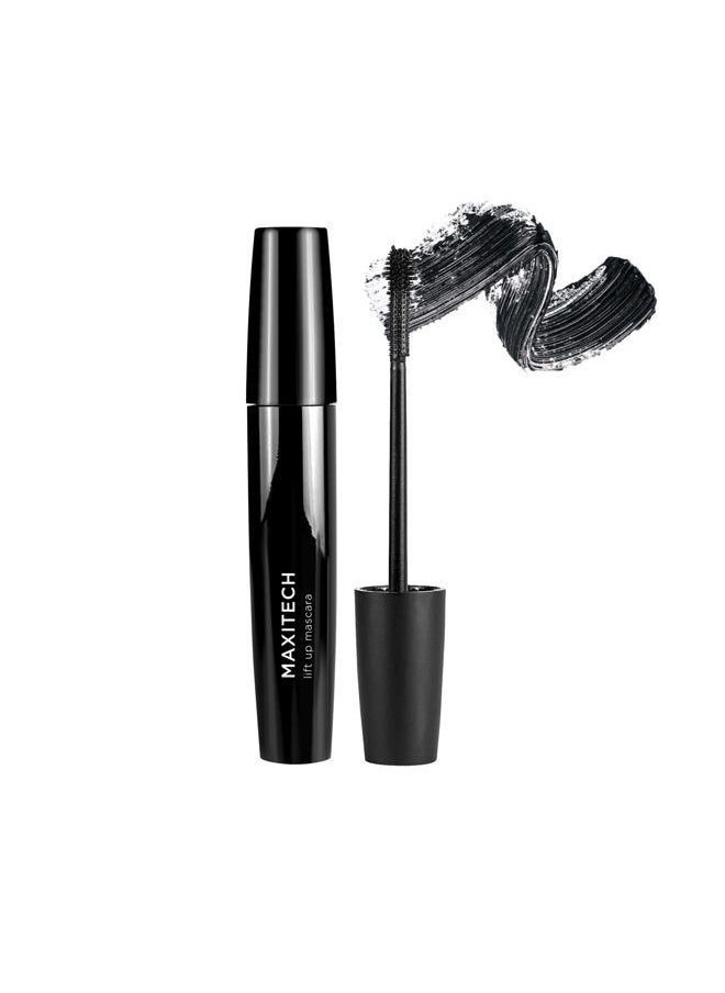 Nouba - Maxitech Lift Up Mascara - Convex Shape Brush, Volumizing, Lengthening, Defining, Multiplying, Curling, Doe-Eyes Effect, Black, 18ml - Image 1