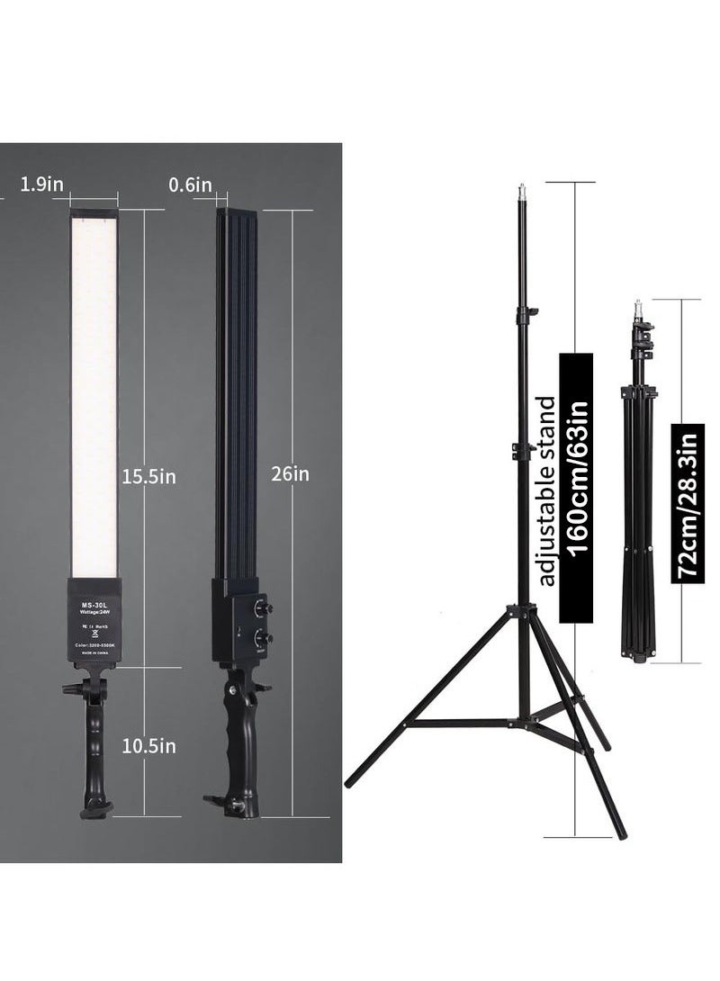 شو وو طقم إضاءة تصوير LED قابل للتعتيم من 3200 إلى 5500 كلفن مع حامل ثلاثي القوائم وحقيبة للكاميرا واستوديو الفيديو على YouTube ومنتجات الصور الشخصية والبث المباشر - Image 2