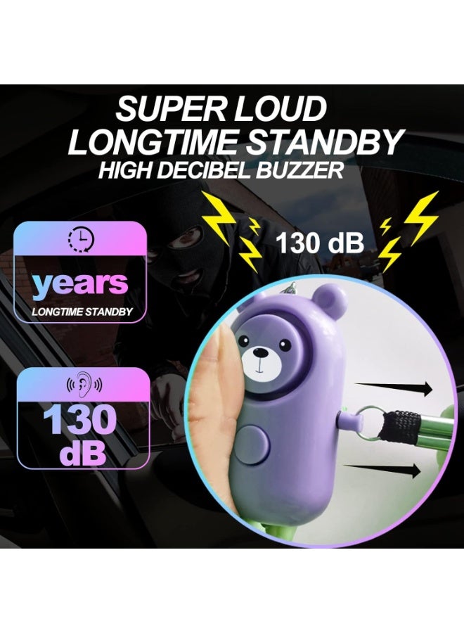 Personal Alarm Keychain, Safety Loud Self Defense Alarm, Portable Security Siren LED Light, Cute And Compact Self Defense Buzzer For Women, (2pcs, Mint Green And Pink) - Image 3