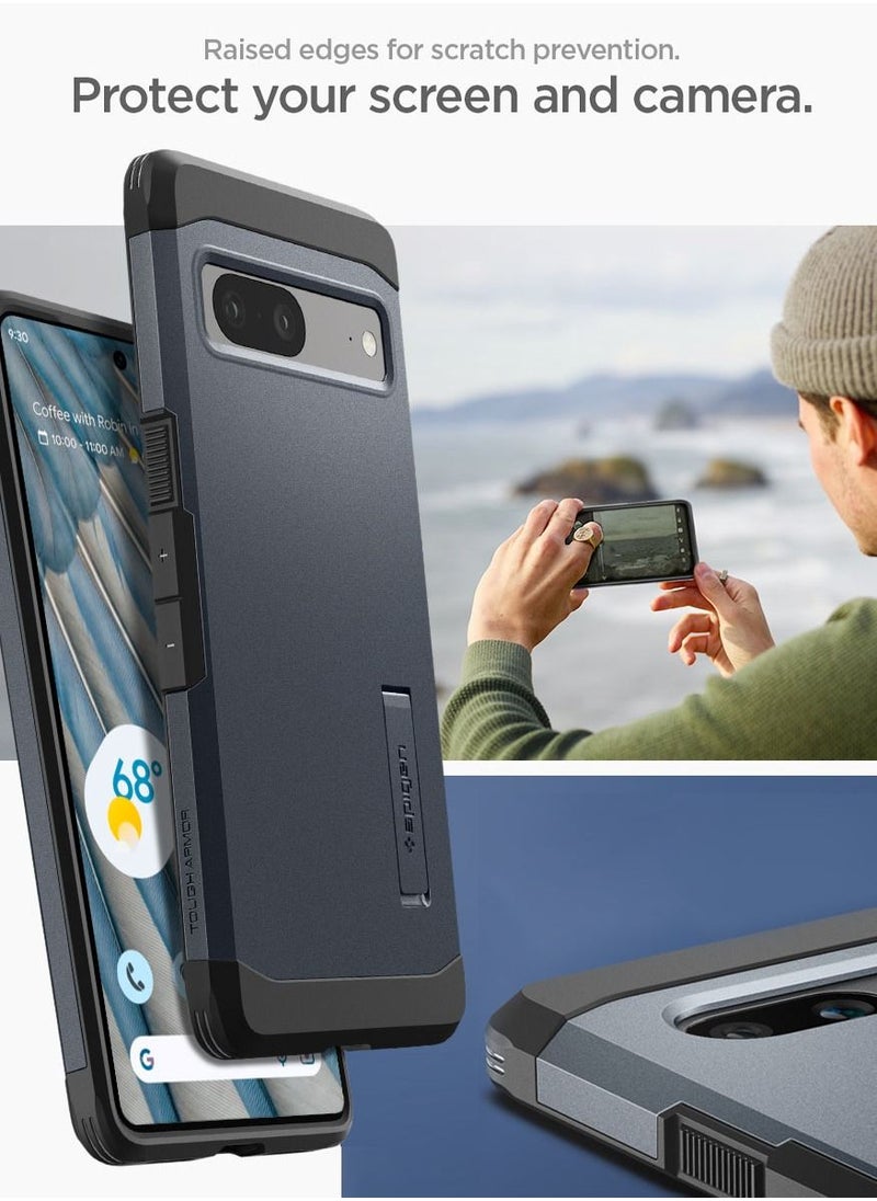 Spigen غطاء حماية Tough Armor لهاتف Google Pixel 7a (2023) مع إسفنج شديد التحمل - لون رمادي معدني  - Image 4
