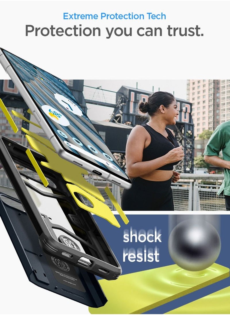 Spigen غطاء حماية Tough Armor لهاتف Google Pixel 7a (2023) مع إسفنج شديد التحمل - لون رمادي معدني  - Image 3