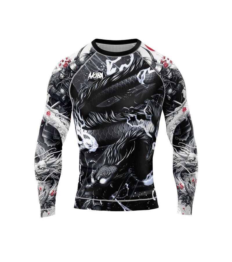 AKIBA Skins Performance Fit Compression Full Sleeve Rash Guard T Shirt (Black, 38) - MMA BJJ Gym Running Cycling Swimming | 4 Way Lycra Slim Fit Sports Jersey | Moisture Wicking Quick Dry |Crew Neck - Image 4