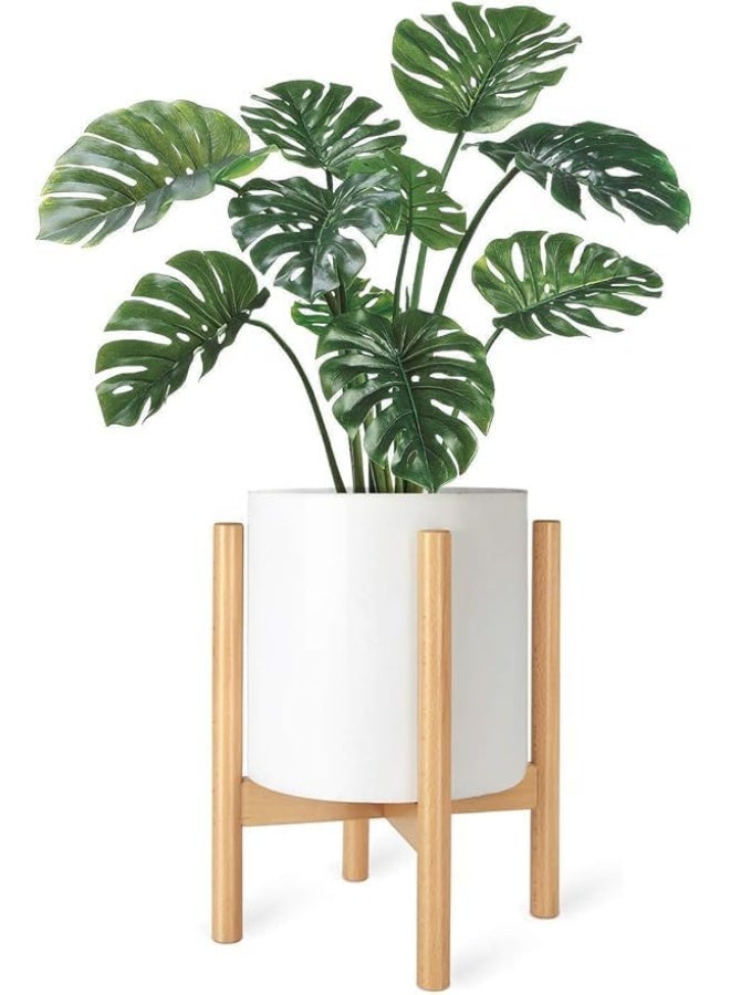 Horoof Home حامل نباتات خشبي حديث من هروف هوم®، 25x25x25 سم، تشطيب طبيعي - تصميم أنيق وبسيط لزرع النباتات الداخلية - Image 1
