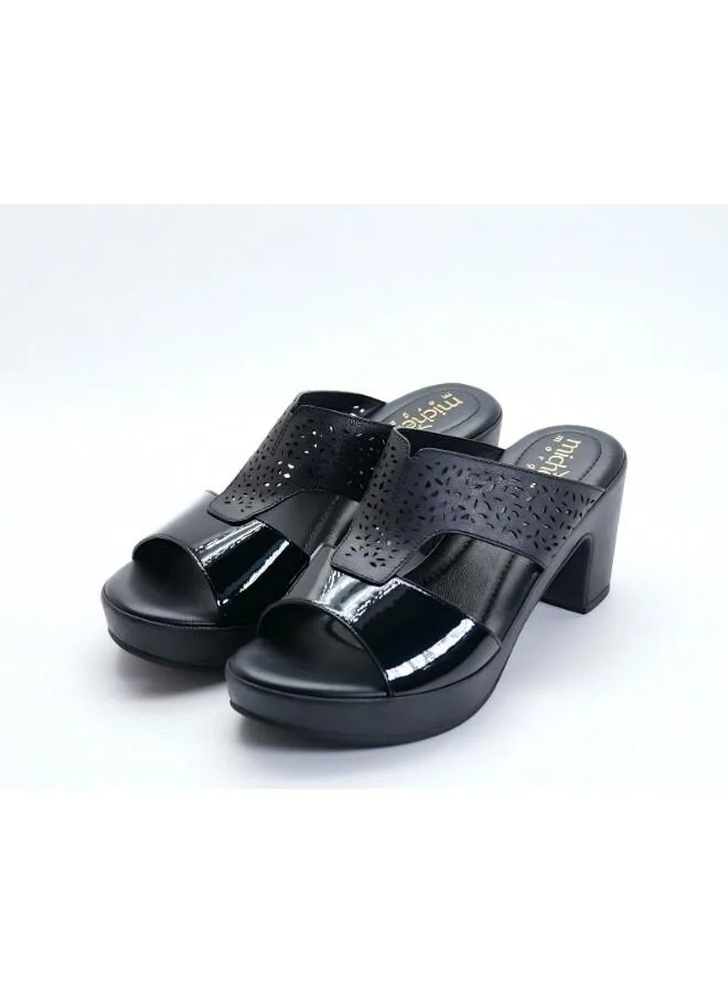 ميشيل مورجان 092-3142 Michelle Morgan Stylish Heeled Slide Sandals 514RJ75E Black