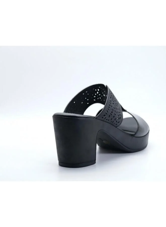 Michelle Morgan Black 092-3142 Michelle Morgan Stylish Heeled Slide Sandals 514RJ75E Black for Women | Best Price UAE