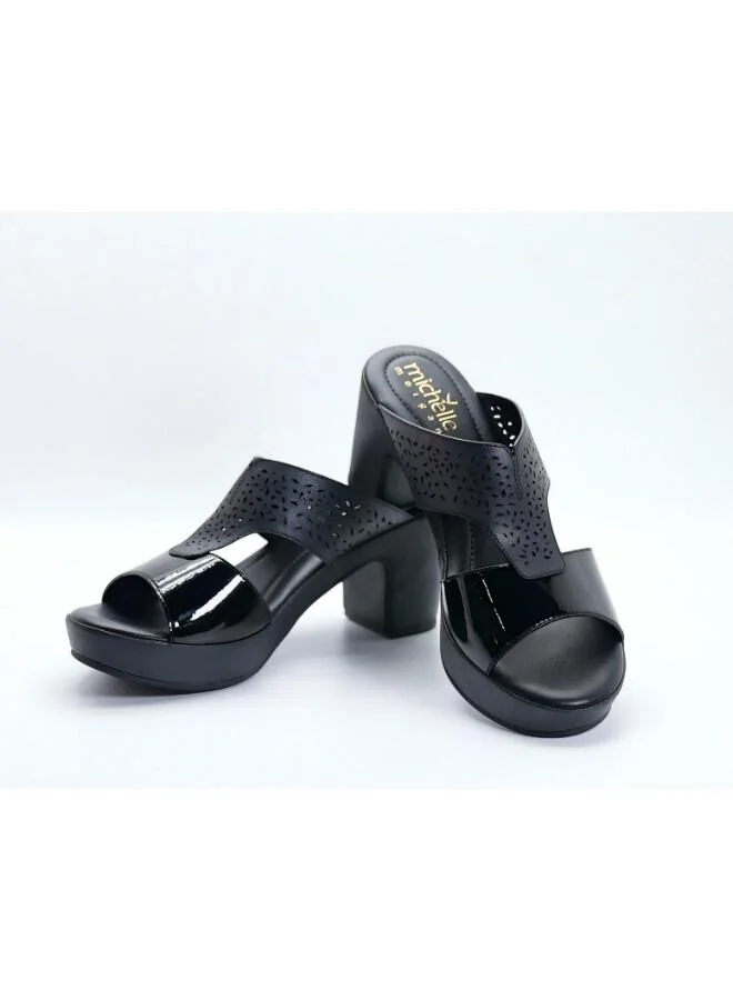 ميشيل مورجان 092-3142 Michelle Morgan Stylish Heeled Slide Sandals 514RJ75E Black