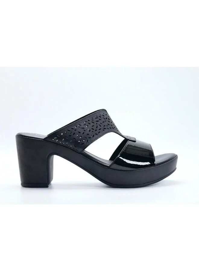Michelle Morgan Black 092-3142 Michelle Morgan Stylish Heeled Slide Sandals 514RJ75E Black for Women | Best Price UAE
