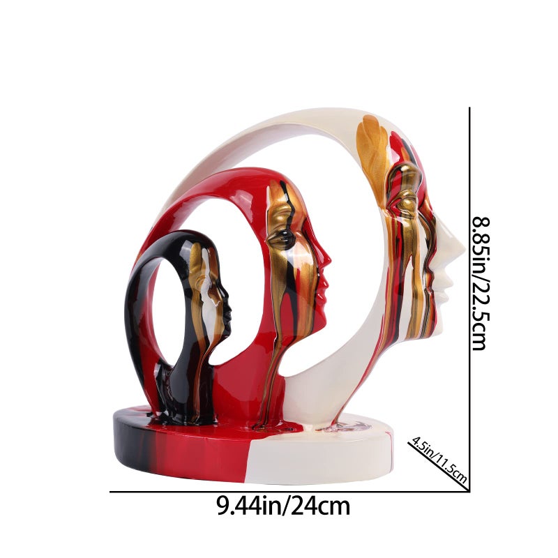 DOVDOV Colourful Human face Statue, Modern Creative Art face Art Sculpture for Home Decoration Statue, on Shelf, Bedroom, Console, Entrance Table Decoration - Image 2