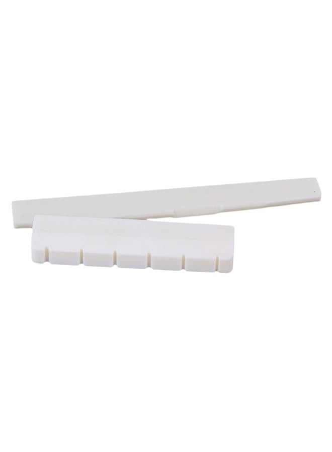 Mxfans White 2 in 1 Bone Bridge Saddle Nut Set 80mm & 50mm for Classical Guitar - Image 3