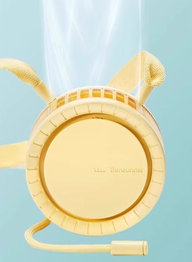 Loquat Hanging neck fan USB portable large capacity, lazy person under focus, handheld small summer charging, no leaves outdoor - Image 3