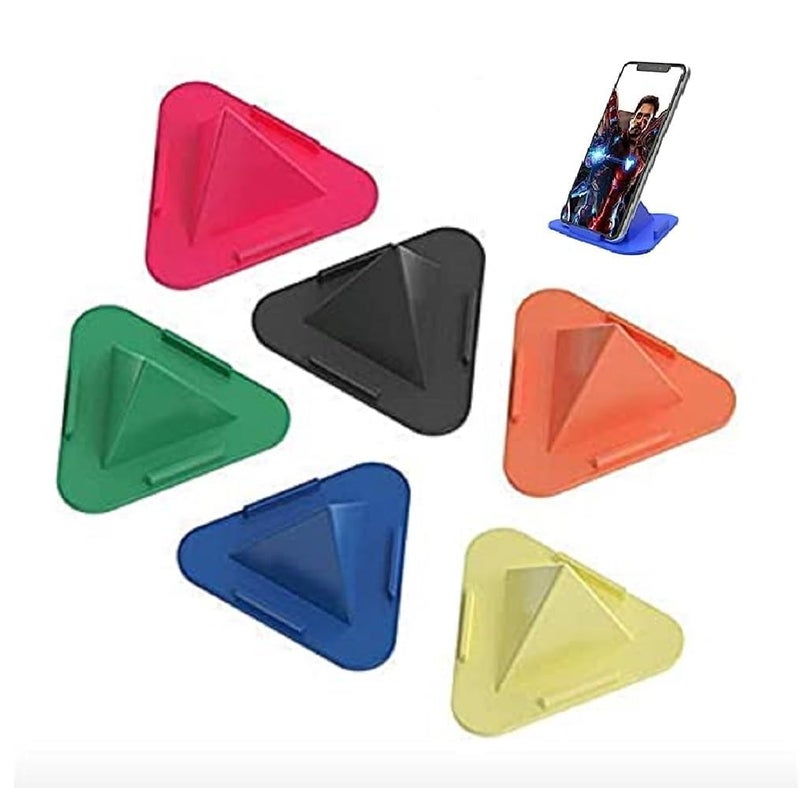 Les Bon Amis Les Bon Pack of 5 Plastic Portable Three Sided Triangle Anti Slip Desktop Stand Mobile Paradise Universal Phone Pyramid Shape Holder Desktop Stand - Multicolor, Pack of 5 - Image 3