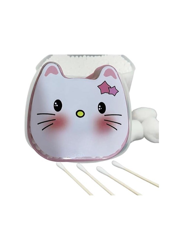 صندوق خشبي للتنظيف البيئي، مسحات قطنية حلزونية مدببة - اعواد قطنية عضوية مزدوجة الجوانب ملفوفة بإحكام باطراف قطنية دقيقة، عصا ورقية ناعمة ولطيفة 150 قطعة - Image 3