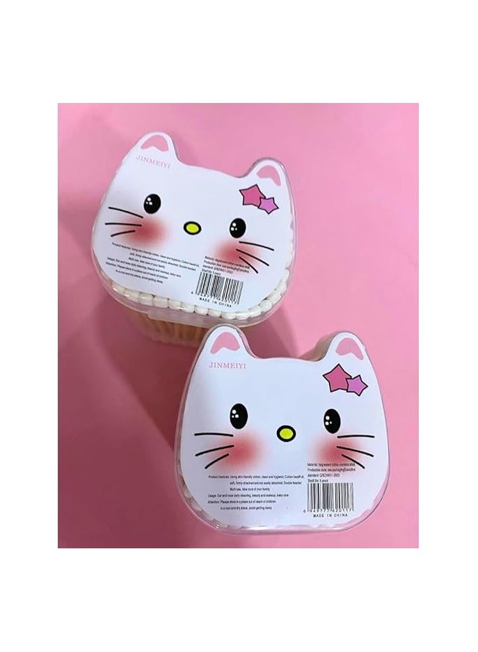 صندوق خشبي للتنظيف البيئي، مسحات قطنية حلزونية مدببة - اعواد قطنية عضوية مزدوجة الجوانب ملفوفة بإحكام باطراف قطنية دقيقة، عصا ورقية ناعمة ولطيفة 150 قطعة - Image 4