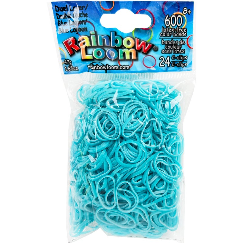 Rainbow Loom Dual Layer Collection Blue Lagoon Rubber Bands with 24 CClips 600 Count - Image 2
