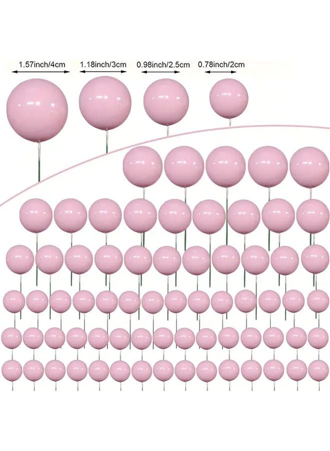 27pcs Rose Red Pink White Foam Ball Cake Toppers For Birthday Wedding Party Decorations - Image 5